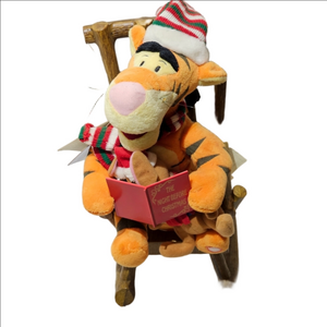 Vintage 2006 Disney Tigger & Roo Christmas rocking chair plush flawed